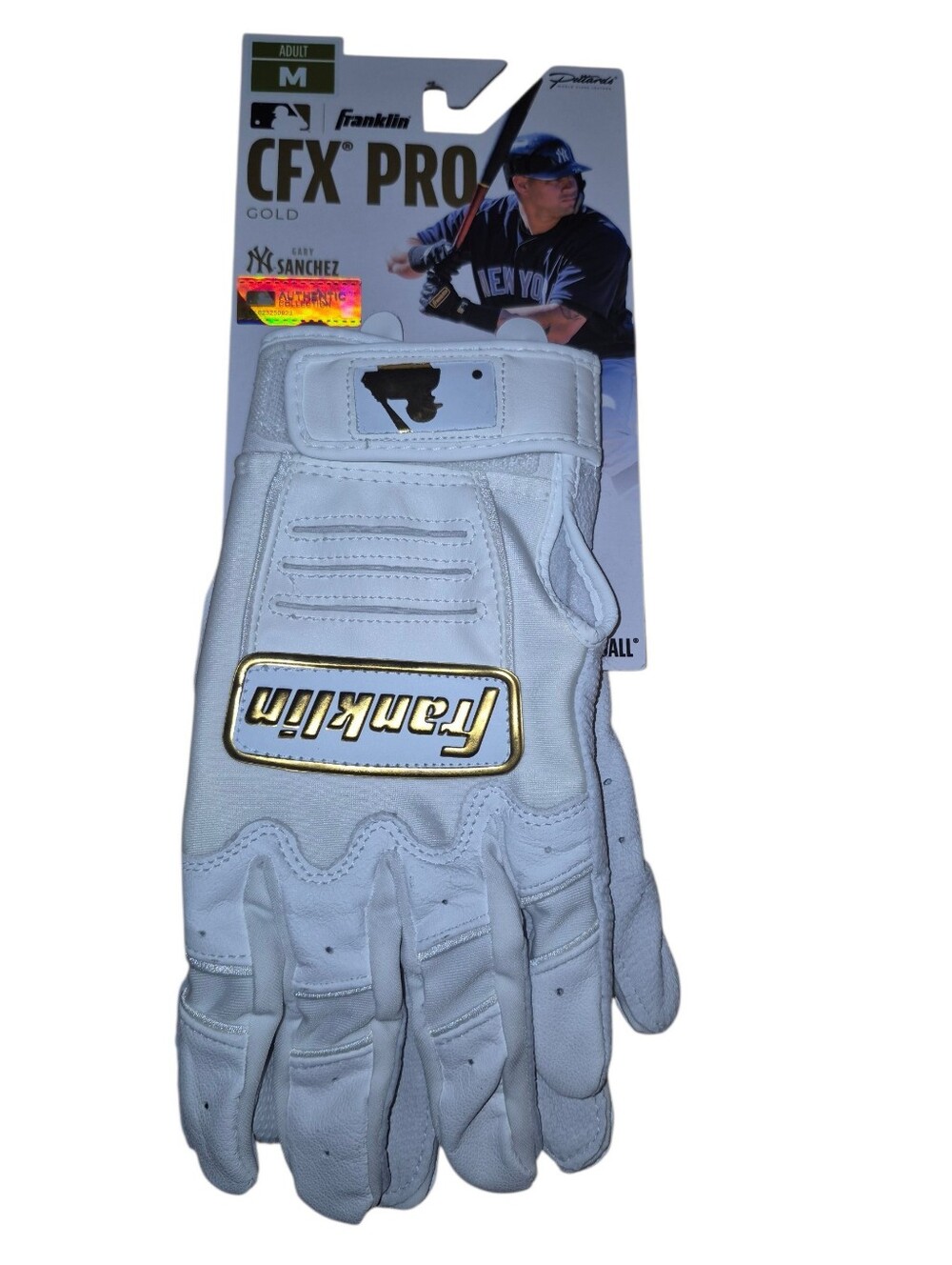 Franklin Men's MLB CFX Pro Gold Baseball Batting Gloves WhitebSize Medium NEW